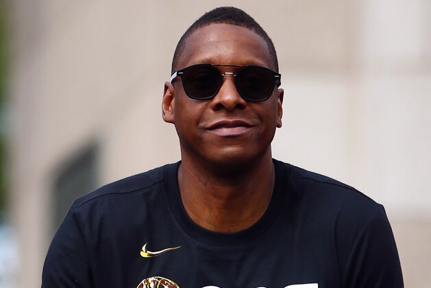 TORONTO, ON - JUNE 17:  Toronto Raptors President Masai Ujiri looks on during the Toronto Raptors Victory Parade on June 17, 2019 in Toronto, Canada. The Toronto Raptors beat the Golden State Warriors 4-2 to win the 2019 NBA Finals.  NOTE TO USER: User expressly acknowledges and agrees that, by downloading and or using this photograph, User is consenting to the terms and conditions of the Getty Images License Agreement.  (Photo by Vaughn Ridley/Getty Images)