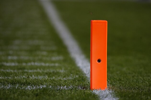 STATE COLLEGE, PA - SEPTEMBER 29:  A pylon is seen during the game between the Penn State Nittany Lions and the Ohio State Buckeyes  on September 29, 2018 at Beaver Stadium in State College, Pennsylvania.  (Photo by Justin K. Aller/Getty Images)