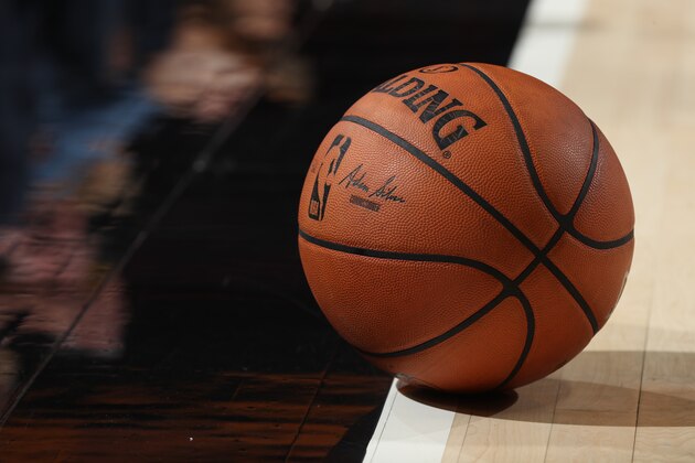 PORTLAND, OR - APRIL 16:  A close up shot of the Official @NBA Spalding basketball during Game Two of Round One of the 2019 NBA Playoffs on April 16, 2019 at the Moda Center in Portland, Oregon. NOTE TO USER: User expressly acknowledges and agrees that, by downloading and or using this Photograph, user is consenting to the terms and conditions of the Getty Images License Agreement. Mandatory Copyright Notice: Copyright 2019 NBAE (Photo by Zach Beeker/NBAE via Getty Images)