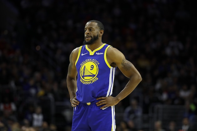 Golden State Warriors' Andre Iguodala in action during an NBA basketball game against the Philadelphia 76ers, Saturday, March 2, 2019, in Philadelphia. (AP Photo/Matt Slocum)