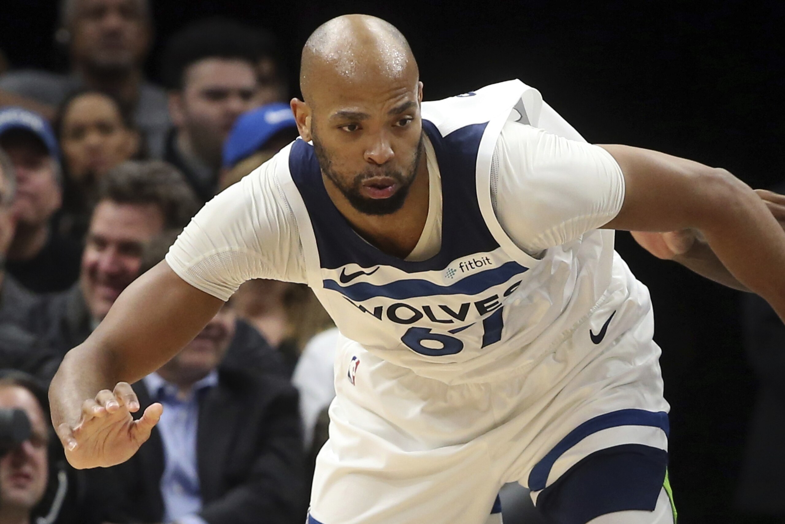 Minnesota Timberwolves' Taj Gibson plays against the Sacramento Kings in an NBA basketball game Monday, Feb. 25, 2019, in Minneapolis. (AP Photo/Jim Mone)