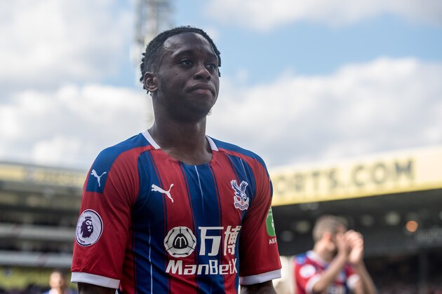 LONDON, ENGLAND - MAY 12: Aaron Wan-Bissaka of Crystal Palace looks on during the Premier League match between Crystal Palace and AFC Bournemouth at Selhurst Park on May 12, 2019 in London, United Kingdom. (Photo by Sebastian Frej/MB Media/Getty Images)