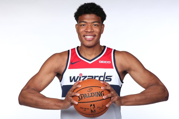 WASHINGTON, DC - JUNE 21: Washington Wizards NBA Draft Pick Rui Hachimura poses for a portrait at Capital One Arena on June 21, 2019 in Washington, DC. NOTE TO USER: User expressly acknowledges and agrees that, by downloading and or using this photograph, User is consenting to the terms and conditions of the Getty Images License Agreement. (Photo by Ned Dishman/NBAE via Getty Images)