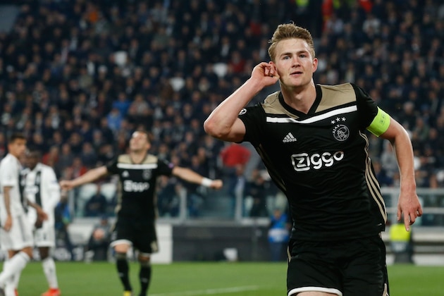 Matthijs de Ligt of Ajax during the UEFA Champions League quarter final match between Juventus FC  and Ajax Amsterdam at the Allianz Arena on April 16, 2019 in Turin, Italy(Photo by VI Images via Getty Images)
