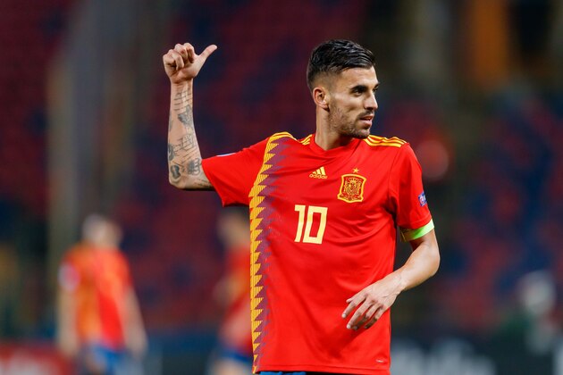BOLOGNA, ITALY - JUNE 22: Dani Ceballos of Spain gestures during the 2019 UEFA U-21 Group A match between Spain and Poland at Renato Dall'Ara Stadium on June 22, 2019 in Bologna, Italy. (Photo by TF-Images/Getty Images)