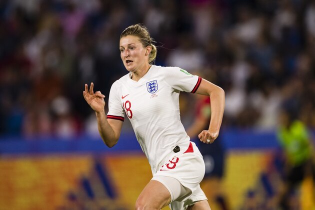 LE HAVRE, FRANCE - JUNE 27: Ellen White of England runs in the field during the 2019 FIFA Women's World Cup France Quarter Final match between Norway and England at  on June 27, 2019 in Le Havre, France. (Photo by Marcio Machado/Getty Images)