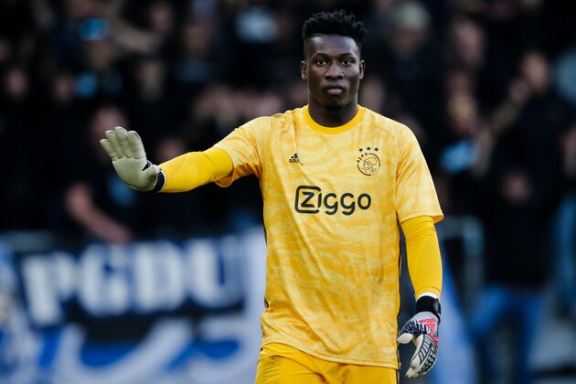 DOETINCHEM, NETHERLANDS - MAY 15: Andre Onana of Ajax during the Dutch Eredivisie  match between De Graafschap v Ajax at the De Vijverberg on May 15, 2019 in Doetinchem Netherlands (Photo by Erwin Spek/Soccrates/Getty Images)