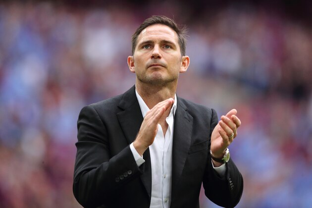 LONDON, ENGLAND - MAY 27:  A dejected Derby County manager \ head coach Frank Lampard after the Sky Bet Championship Play-off Final match between Aston Villa and Derby County at Wembley Stadium on May 27, 2019 in London, United Kingdom. (Photo by Matthew Ashton - AMA/Getty Images)