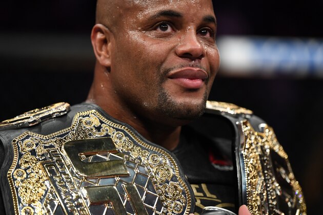 NEW YORK, NY - NOVEMBER 03:  Daniel Cormier celebrates after his submission victory over Derrick Lewis in their UFC heavyweight championship bout during the UFC 230 event inside Madison Square Garden on November 3, 2018 in New York, New York. (Photo by Jeff Bottari/Zuffa LLC/Zuffa LLC via Getty Images)