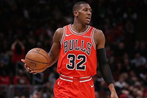 CHICAGO, ILLINOIS - MARCH 23:  Kris Dunn #32 of the Chicago Bulls dribbles the ball in the second quarter against the Utah Jazz at the United Center on March 23, 2019 in Chicago, Illinois. NOTE TO USER: User expressly acknowledges and agrees that, by downloading and or using this photograph, User is consenting to the terms and conditions of the Getty Images License Agreement. (Photo by Dylan Buell/Getty Images)