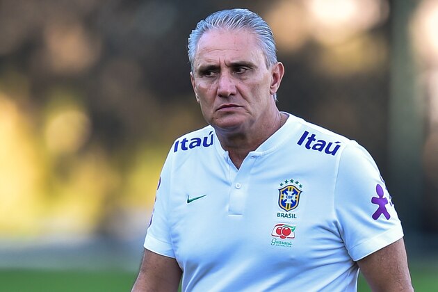 VESPASIANO, BRAZIL - JULY 01: Tite coach of Brazil looks on during a training session at Cidade do Galo on July 1, 2019 in Vespasiano, Brazil. (Photo by Pedro Vilela/Getty Images)