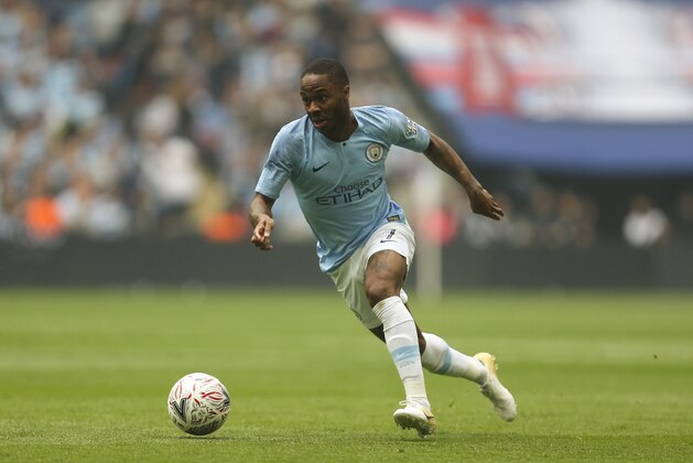 LONDON, ENGLAND - MAY 18: Raheem Sterling of Manchester City during the FA Cup Final match between Manchester City and Watford at Wembley Stadium on May 18, 2019 in London, England. (Photo by James Baylis - AMA/Getty Images)