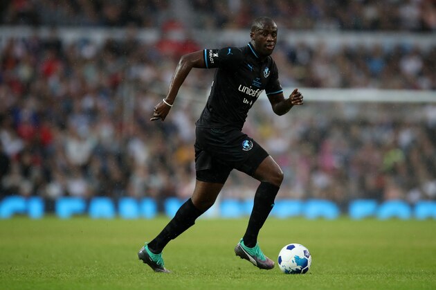 MANCHESTER, ENGLAND - JUNE 10: Yaya Toure controls the ball during the Soccer Aid for UNICEF 2018 match between England and The Rest of the World at Old Trafford on June 10, 2018 in Manchester, England. (Photo by Lynne Cameron/Getty Images)