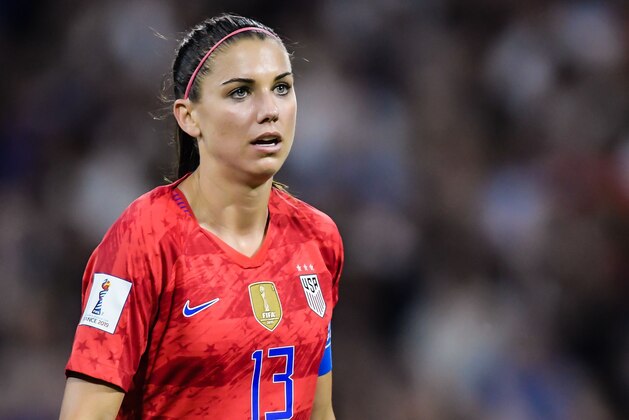 Alex Morgan of USA women during the FIFA Women's World Cup France 2019 semi final match between England and United States of America at Stade de Lyon on July 02, 2019 in Lyon, France(Photo by VI Images via Getty Images)