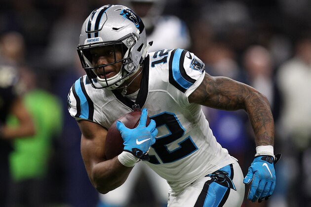 NEW ORLEANS, LOUISIANA - DECEMBER 30: D.J. Moore #12 of the Carolina Panthers runs with the ball during the first half against the New Orleans Saints at the Mercedes-Benz Superdome on December 30, 2018 in New Orleans, Louisiana. (Photo by Chris Graythen/Getty Images)