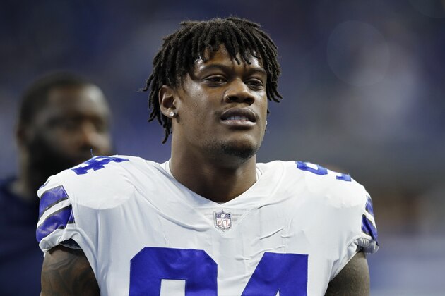 INDIANAPOLIS, IN - DECEMBER 16: Randy Gregory #94 of the Dallas Cowboys looks on during the game against the Indianapolis Colts at Lucas Oil Stadium on December 16, 2018 in Indianapolis, Indiana. The Colts won 23-0. (Photo by Joe Robbins/Getty Images)