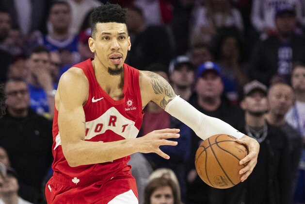 Toronto Raptors' Danny Green in action during the second half of Game 4 of a second-round NBA basketball playoff series against the Philadelphia 76ers, Sunday, May 5, 2019, in Philadelphia. Raptors won 101-96. (AP Photo/Chris Szagola)