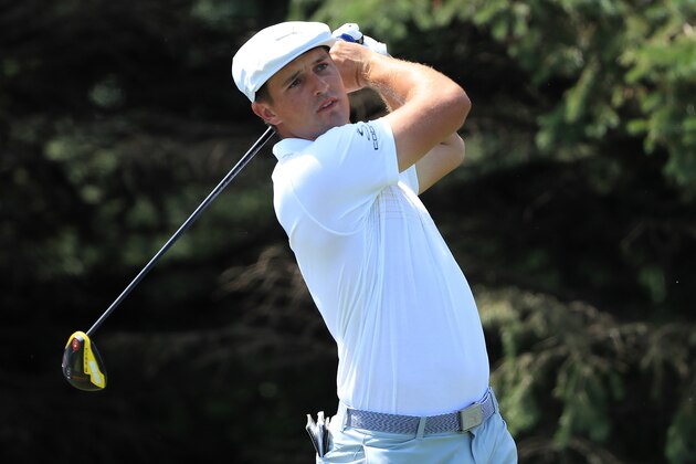BLAINE, MINNESOTA - JULY 06: Bryson DeChambeau of the United States plays his shot from the second tee during the third round of the 3M Open at TPC Twin Cities on July 06, 2019 in Blaine, Minnesota. (Photo by Sam Greenwood/Getty Images)