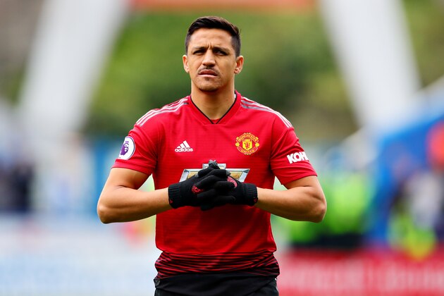 HUDDERSFIELD, ENGLAND - MAY 05: Alexis Sanchez of Manchester United looks on during the Premier League match between Huddersfield Town and Manchester United at John Smith's Stadium on May 05, 2019 in Huddersfield, United Kingdom. (Photo by Chris Brunskill/Fantasista/Getty Images)