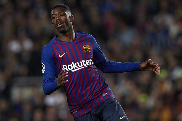 BARCELONA, SPAIN - MAY 01: Ousmane Dembele of FC Barcelona reacts during the UEFA Champions League Semi Final first leg match between Barcelona and Liverpool at the Nou Camp on May 01, 2019 in Barcelona, Spain. (Photo by Quality Sport Images/Getty Images)
