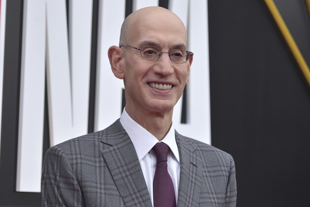 NBA Commissioner Adam Silver arrives at the NBA Awards on Monday, June 24, 2019, at the Barker Hangar in Santa Monica, Calif. (Photo by Richard Shotwell/Invision/AP)