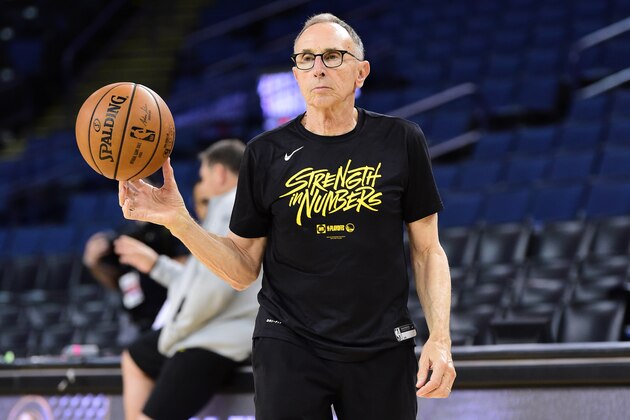 OAKLAND, CA - JUNE 6: Assistant Coach Ron Adams of the Golden State Warriors looks on during practice as part of the 2019 NBA Finals on June 6, 2019 at ORACLE Arena in Oakland, California. NOTE TO USER: User expressly acknowledges and agrees that, by downloading and/or using this photograph, user is consenting to the terms and conditions of the Getty Images License Agreement. Mandatory Copyright Notice: Copyright 2019 NBAE (Photo by Noah Graham/NBAE via Getty Images)