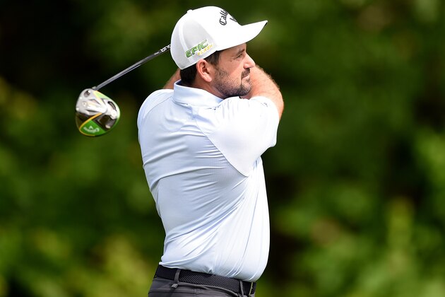 CROMWELL, CT - JUNE 22:  Roberto Diaz tees off on the 14th hole during the third round of the Travelers Championship at TPC River Highlands  on June 22, 2019 in Cromwell, Connecticut.  (Photo by G Fiume/Getty Images)
