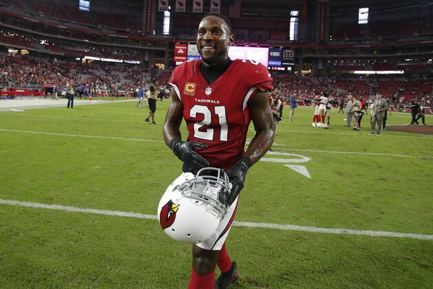 Arizona Cardinals cornerback Patrick Peterson (21) leaves the field after an NFL football game against the San Francisco 49ers, Sunday, Oct. 28, 2018, in Glendale, Ariz. The Cardinals won 18-15. (AP Photo/Rick Scuteri)