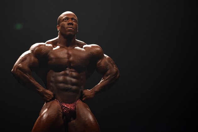 MELBOURNE, AUSTRALIA - MARCH 08:  Shawn Rhoden of the USA poses during the IFBB Australian Pro Grand Prix XIV at Plenary Hall on March 8, 2014 in Melbourne, Australia.  (Photo by Robert Cianflone/Getty Images)