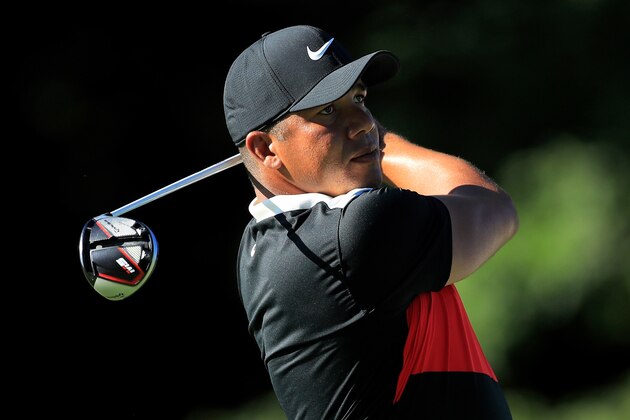 SILVIS, ILLINOIS - JULY 12:  Jhonattan Vegas of Venezuela plays his shot from the 13th tee during the second round of the John Deere Classic Austen Truslow TPC Deere Run on July 12, 2019 in Silvis, Illinois. (Photo by Andy Lyons/Getty Images)