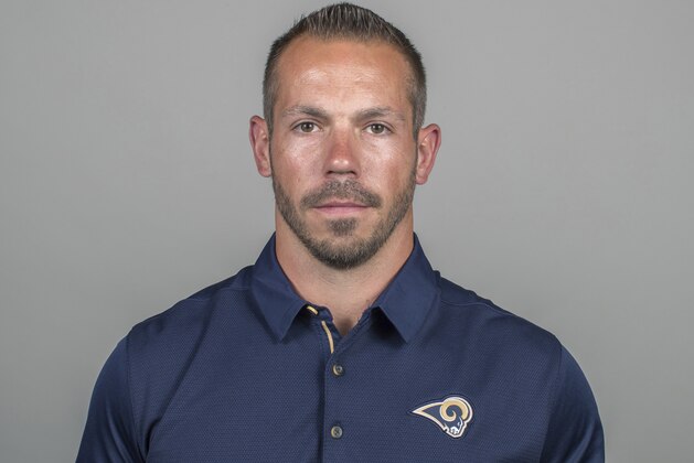 FILE - In this 2018 photo, Ted Rath, a member of the Los Angeles Rams' coaching staff, poses for a picture. Rath, the NFL football team's director of strength training and performance, is on a leave of absence after being arrested in January and charged with three misdemeanor counts of sexual battery. Rath was arrested and released on $5,000 bail on Jan. 15, five days before the Rams beat New Orleans in the NFC championship game, according to Ventura County Sheriff’s Department spokesman Eric Hatlee. The incident occurred June 15, but the subsequent investigation didn’t result in charges and an arrest until seven months later. (AP Photo, File)