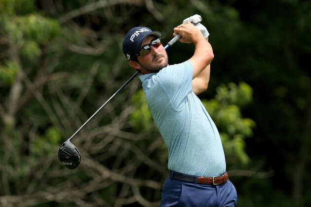 SILVIS, ILLINOIS - JULY 13:  Andrew Landry plays his shot from the second tee during the third round of the John Deere Classic at TPC Deere Run on July 13, 2019 in Silvis, Illinois. (Photo by Dylan Buell/Getty Images)