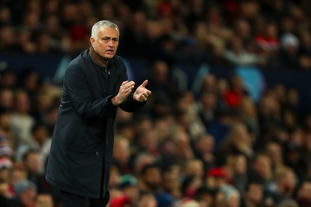 MANCHESTER, ENGLAND - NOVEMBER 27:  Jose Mourinho the head coach / manager of Manchester United encourages during the Group H match of the UEFA Champions League between Manchester United and BSC Young Boys at Old Trafford on November 27, 2018 in Manchester, United Kingdom. (Photo by Robbie Jay Barratt - AMA/Getty Images)