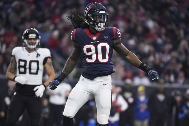 Houston Texans outside linebacker Jadeveon Clowney (90) during the first half of an NFL football game against the Jacksonville Jaguars, Sunday, Dec. 30, 2018, in Houston. (AP Photo/Eric Christian Smith) Houston Texans outside linebacker Jadeveon Clowney (90) during the first half of an NFL football game against the Jacksonville Jaguars, Sunday, Dec. 30, 2018, in Houston. (AP Photo/Eric Christian Smith)