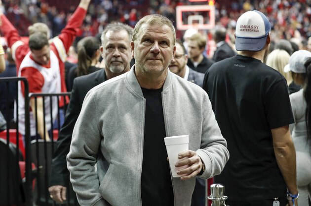 HOUSTON, TX - MARCH 15:  Houston Rockets owner Tilman Fertitta leaves the court after the game against the Phoenix Suns at Toyota Center on March 15, 2019 in Houston, Texas.  NOTE TO USER: User expressly acknowledges and agrees that, by downloading and or using this photograph, User is consenting to the terms and conditions of the Getty Images License Agreement.  (Photo by Tim Warner/Getty Images)