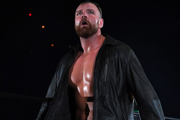 TOKYO, JAPAN - JUNE 05: Jon Moxley enters the ring prior to the IWGP US Heavy Weight Championship bout during the Best Of The Super Jr. Final of NJPW at Ryogoku Kokugikan on June 05, 2019 in Tokyo, Japan. (Photo by Etsuo Hara/Getty Images)