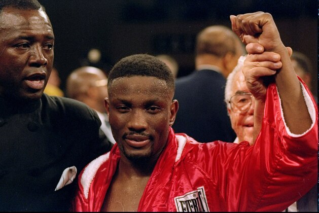 3 Apr 1995:  Pernell Whitaker stands in the ring before a fight against Julio Cezar Vasquez.  Whitaker won the fight. Mandatory Credit: Simon Bruty  /Allsport