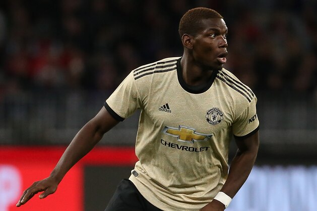 PERTH, AUSTRALIA - JULY 13: Paul Pogba of Manchester United looks to pass the ball during the match between the Perth Glory and Manchester United at Optus Stadium on July 13, 2019 in Perth, Australia. (Photo by Paul Kane/Getty Images)