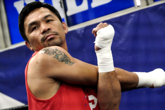 HOLLYWOOD, CALIFORNIA - JULY 02: Manny Pacquiao Training Session At Wild Card Boxing Club at Wild Card Boxing Club on July 02, 2019 in Hollywood, California. (Photo by Tommaso Boddi/Getty Images)