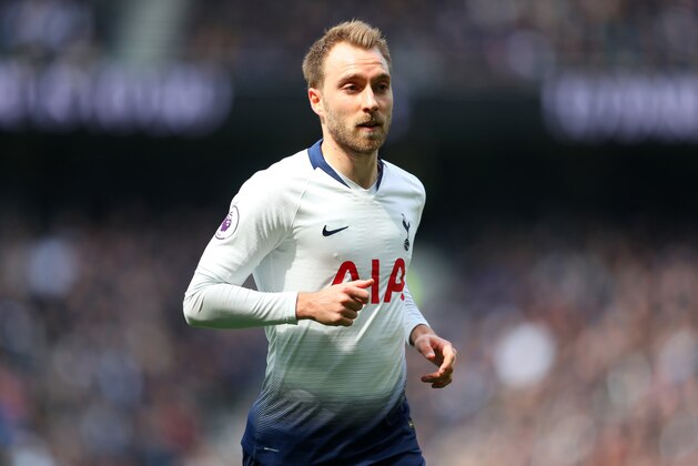 LONDON, ENGLAND - APRIL 13:  Christian Eriksen of Tottenham Hotspur  during the Premier League match between Tottenham Hotspur and Huddersfield Town at Tottenham Hotspur Stadium on April 13, 2019 in London, United Kingdom. (Photo by Catherine Ivill/Getty Images)