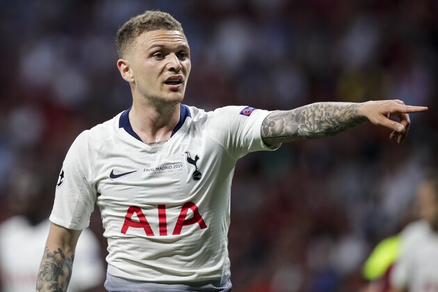 MADRID, SPAIN - JUNE 1: Kieran Trippier of Tottenham Hotspur during the UEFA Champions League  match between Tottenham Hotspur v Liverpool at the Wanda Metropolitano on June 1, 2019 in Madrid Spain (Photo by David S. Bustamante/Soccrates/Getty Images)