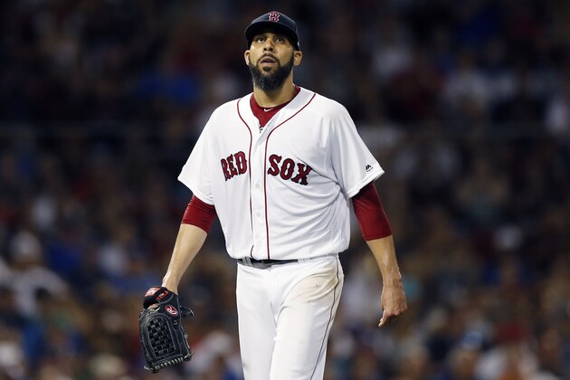 Boston Red Sox's David Price walks to the dugout after pitching during the fifth inning of a baseball game against the Los Angeles Dodgers in Boston, Sunday, July 14, 2019. (AP Photo/Michael Dwyer)