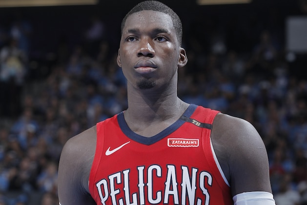 SACRAMENTO, CA - APRIL 7: Cheick Diallo #13 of the New Orleans Pelicans looks on during the game against the Sacramento Kings on April 7, 2019 at Golden 1 Center in Sacramento, California. NOTE TO USER: User expressly acknowledges and agrees that, by downloading and or using this photograph, User is consenting to the terms and conditions of the Getty Images Agreement. Mandatory Copyright Notice: Copyright 2019 NBAE (Photo by Rocky Widner/NBAE via Getty Images)