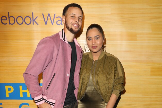 OAKLAND, CALIFORNIA - MARCH 31: Stephen and Ayesha Curry pose for a photo on the red carpet at 16th Street Station on April 1, 2019 in Oakland, California. (Photo by Kelly Sullivan/Getty Images for Facebook)