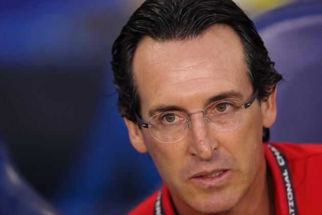 CARSON, CA - JULY 17: 	Unai Emery the head coach / manager of Arsenal during the 2019 International Champions Cup match between Arsenal and FC Bayern Munich at Dignity Health Sports Park on July 17, 2019 in Carson, California. (Photo by Matthew Ashton - AMA/Getty Images)