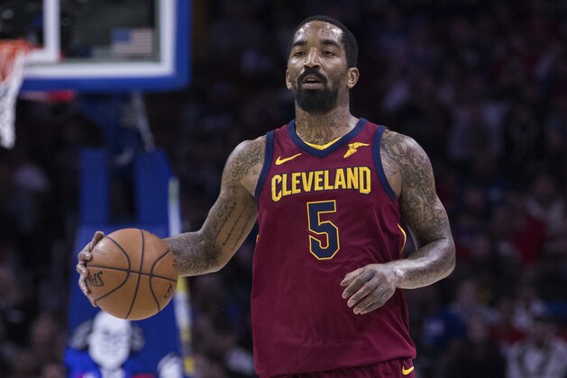 Cleveland Cavaliers' JR Smith in action during the first half of an NBA basketball game against the Philadelphia 76ers, Friday, April 6, 2018, in Philadelphia. The 76ers won 132-130. (AP Photo/Chris Szagola) Cleveland Cavaliers' JR Smith in action during the first half of an NBA basketball game against the Philadelphia 76ers, Friday, April 6, 2018, in Philadelphia. The 76ers won 132-130. (AP Photo/Chris Szagola)