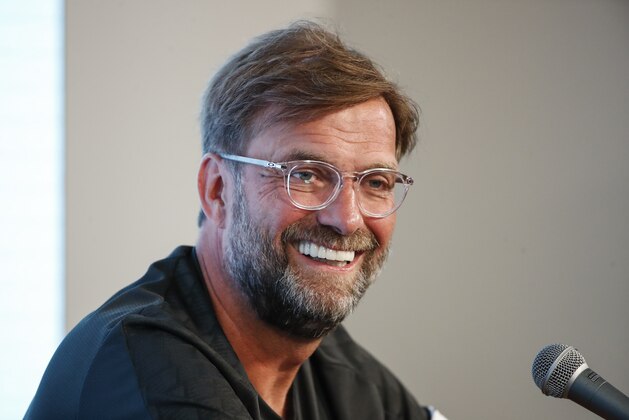 Liverpool F.C. manager Jurgen Klopp speaks during a press conference at Notre Dame Stadium in South Bend, Indiana on July 18, 2019. (Photo by KAMIL KRZACZYNSKI / AFP)        (Photo credit should read KAMIL KRZACZYNSKI/AFP/Getty Images)