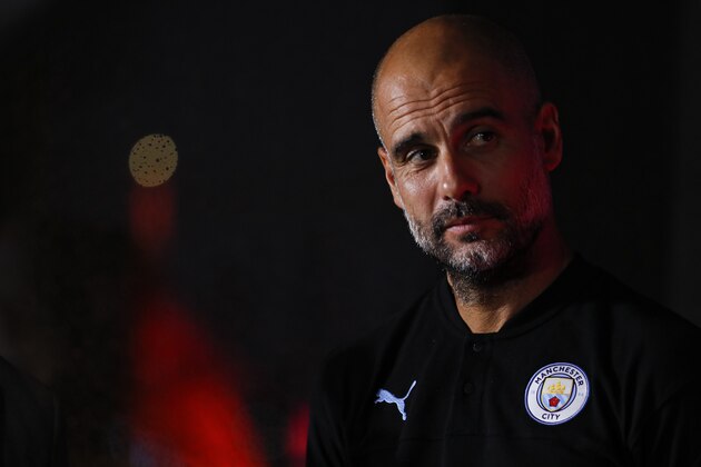 SHANGHAI, CHINA - JULY 19: Manager of Manchester City FC Pep Guardiola attends cocktail reception to celebrate the Premier League Asia Trophy, the youth tournament and showcase the wider football development work in China during the Premier League Asia Trophy on July 19, 2019 in Shanghai, China. (Photo by Fred Lee/Getty Images for Premier League)