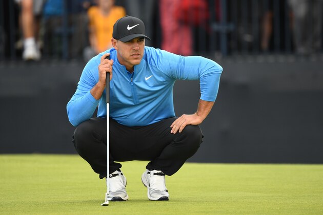US golfer Brooks Koepka puttsat the 3rd hole during the third round of the British Open golf Championships at Royal Portrush golf club in Northern Ireland on July 20, 2019. (Photo by Andy BUCHANAN / AFP) / RESTRICTED TO EDITORIAL USE        (Photo credit should read ANDY BUCHANAN/AFP/Getty Images)