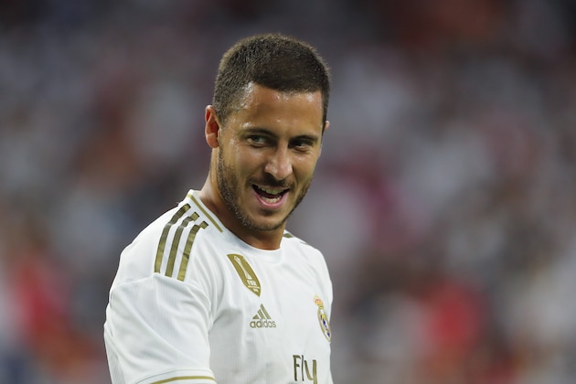 HOUSTON, TX - JULY 20: Eden Hazard of Real Madrid during the 2019 International Champions Cup match between FC Bayern Munich and  Real Madrid  at NRG Stadium on July 20, 2019 in Houston, Texas. (Photo by Matthew Ashton - AMA/Getty Images)